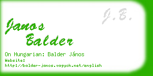 janos balder business card